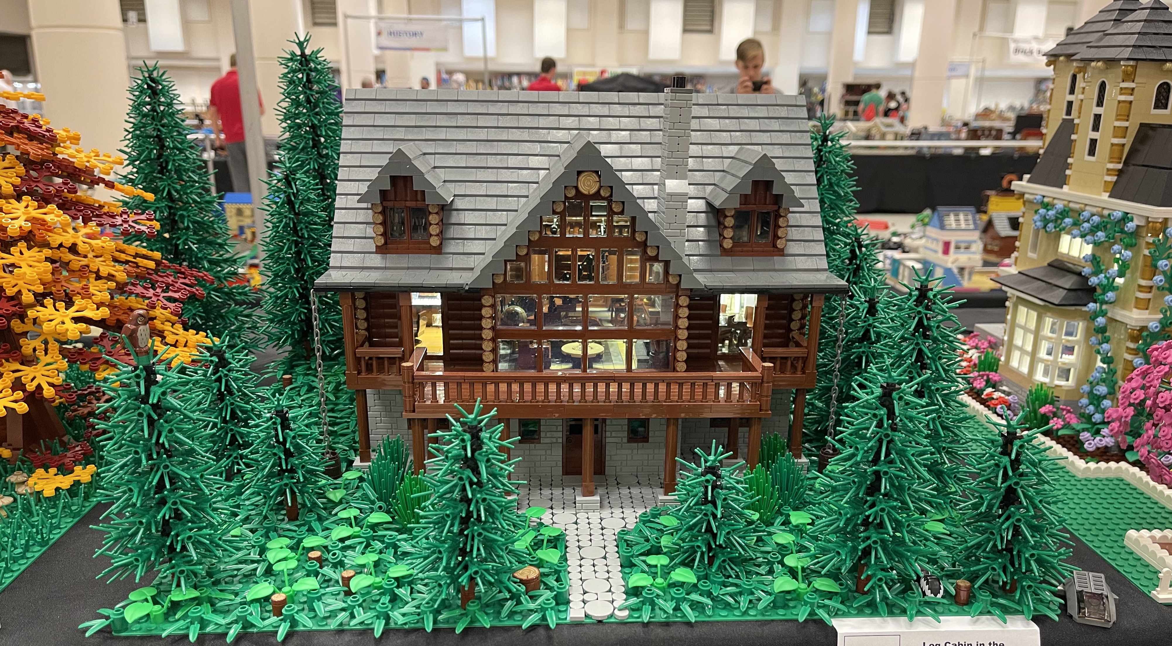 Image of large LEGO log cabin