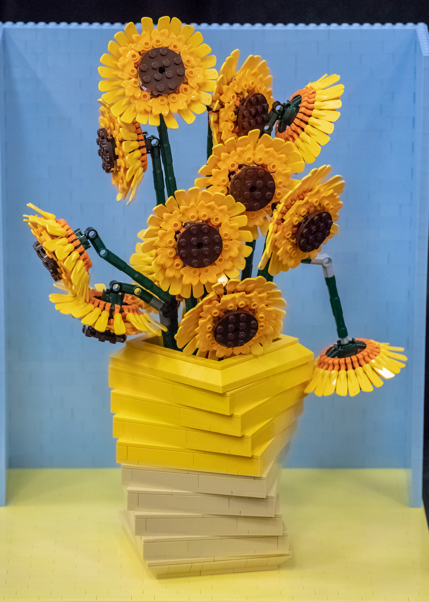 Image of LEGO built sunflowers